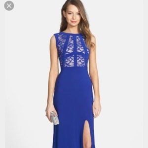 Royal Blue Morgan & Lace Bodice Gown